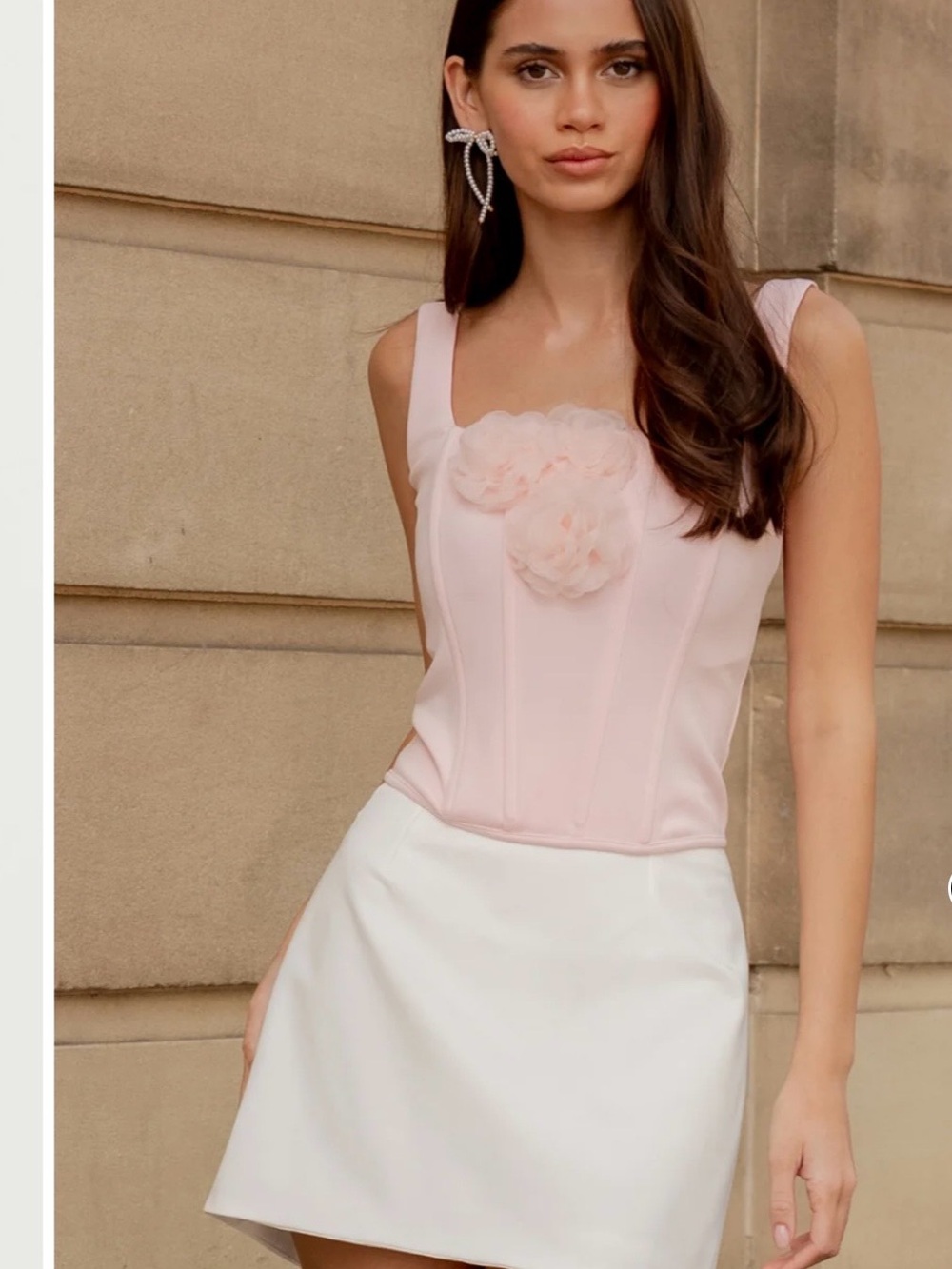 Showpo Blush Pink Floral Corset Top